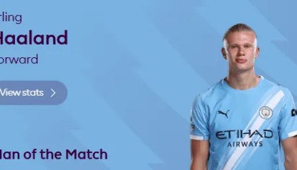 网页版登录入口-进球难救主，官方：哈兰德当选vs布莱顿球迷票选全场最佳